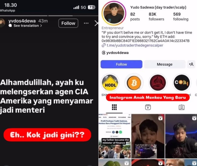Unggahan kontroversial Yudo Sadewa. (Instagram)